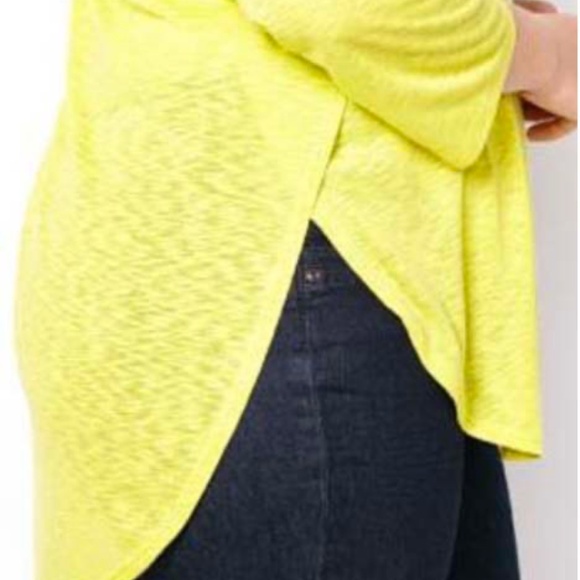 TOP, ¾ SLEEVE, LINEN BLEND, CHARTREUSE (Yellow), SIZE 5X, ROUND NECK, POLYESTER/ - Picture 2 of 3